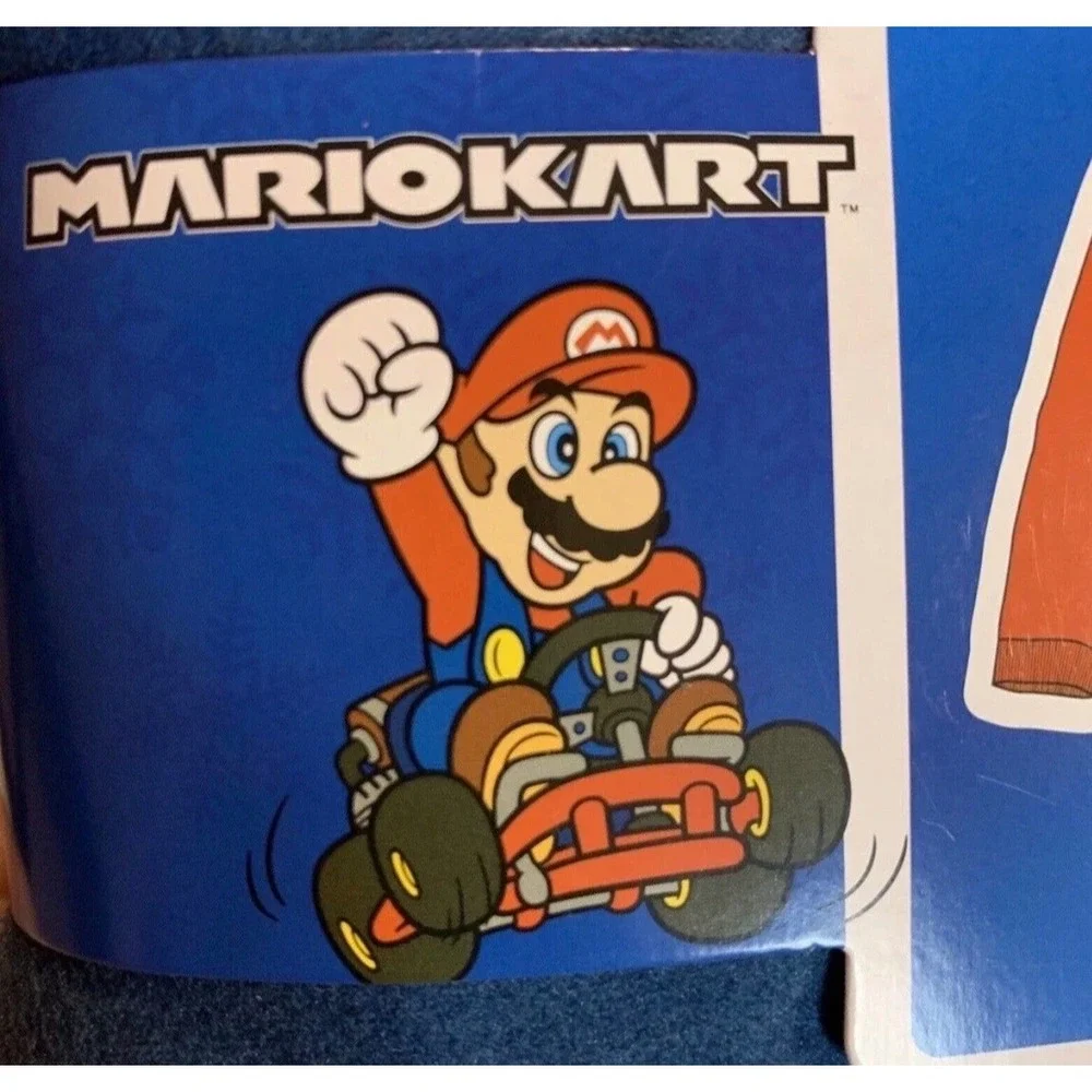 Mario Kart Boys Flannel Pajamas 2-Piece PJ Set Red‎ Blue Nintendo Size 10/12 NEW